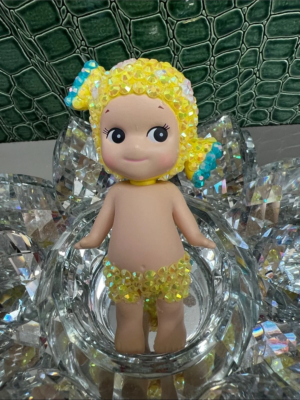 CUSTOM Beaded Yellow Sonny Angel Sweet Series Figurine Collectible